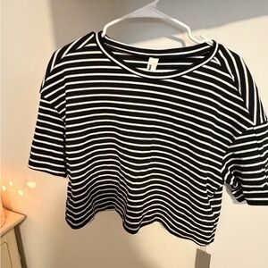 Striped Black and White Women's short set